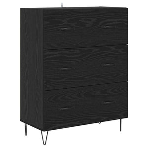Credenza Montaggio a parete 2 pcs Rovere Nero Legno multistrato 3416154