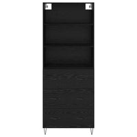 Credenza Montaggio a parete 2 pcs Rovere Nero Legno multistrato 3416154