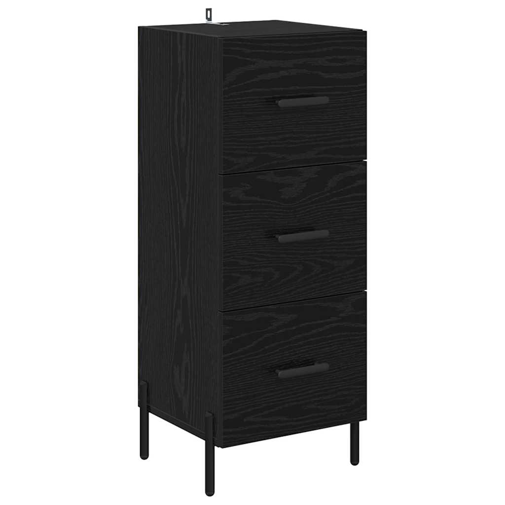 Credenza Rovere Nero 34,5 x 34 x 180 cm Legno multistrato 3416158
