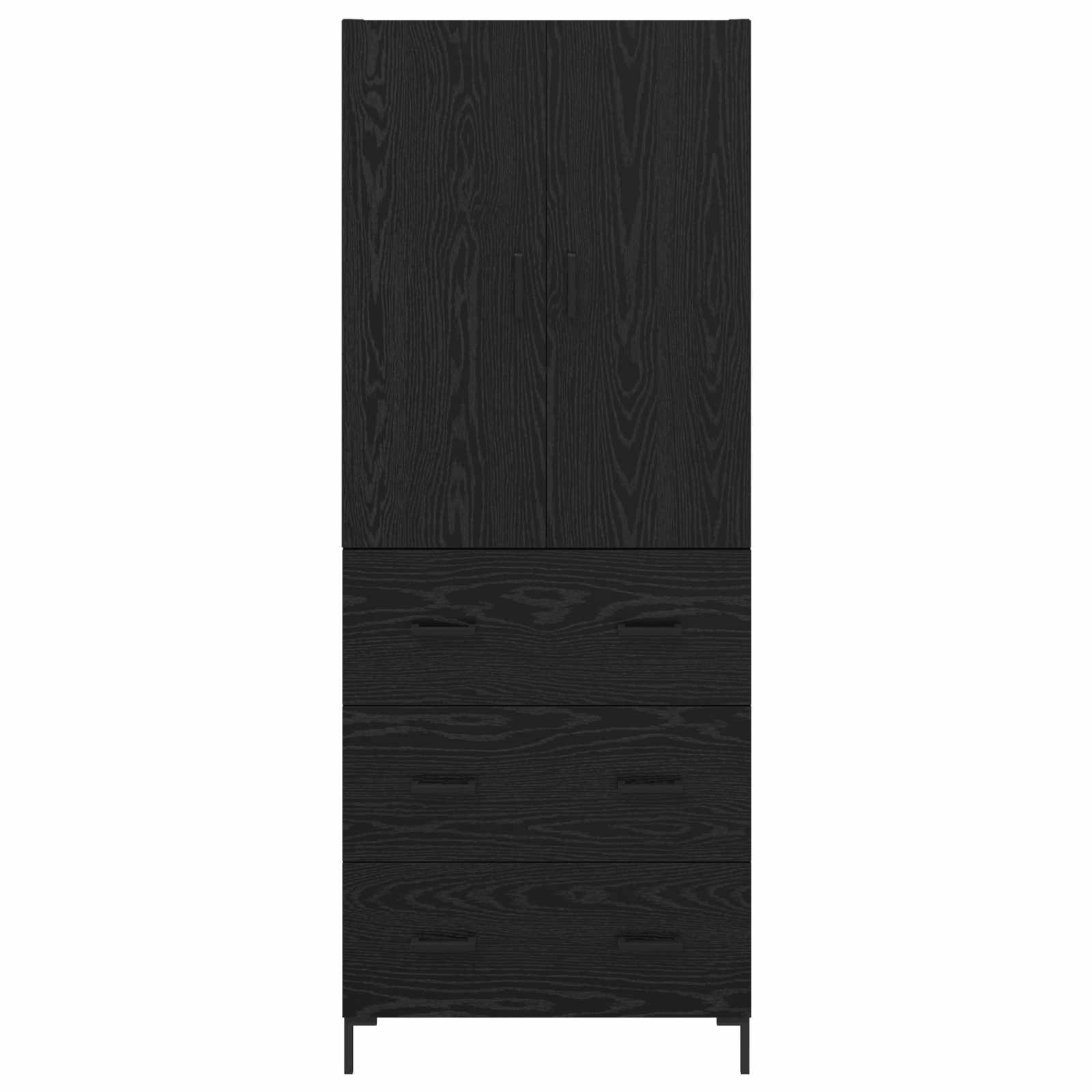 Credenza Rovere Nero 69,5 x 34 x 180 cm Legno multistrato 3416166