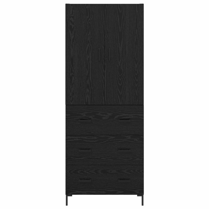 Credenza Rovere Nero 69,5 x 34 x 180 cm Legno multistrato 3416166