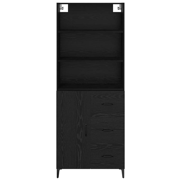 Credenza Montaggio a parete 2 pcs Rovere Nero Legno multistrato 3416167