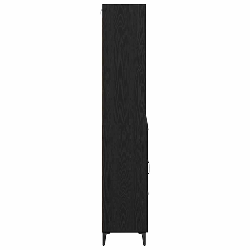 Credenza Montaggio a parete 2 pcs Rovere Nero Legno multistrato 3416167