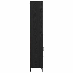 Credenza Montaggio a parete 2 pcs Rovere Nero Legno multistrato 3416167