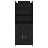 Credenza 2 pcs Rovere Nero 69,5 x 34 x 180 cm Legno multistrato 3416168