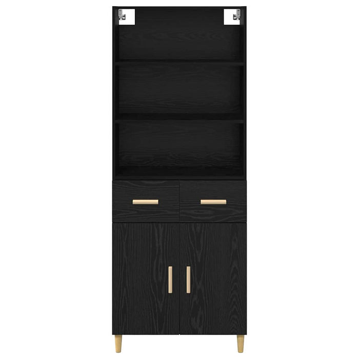 Credenza 2 pcs Rovere Nero 69,5 x 34 x 180 cm Legno multistrato 3416168