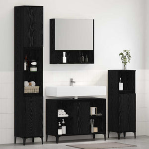 Set di mobili per il bagno 3 pcs Rovere nero Legno multistrato 3416170
