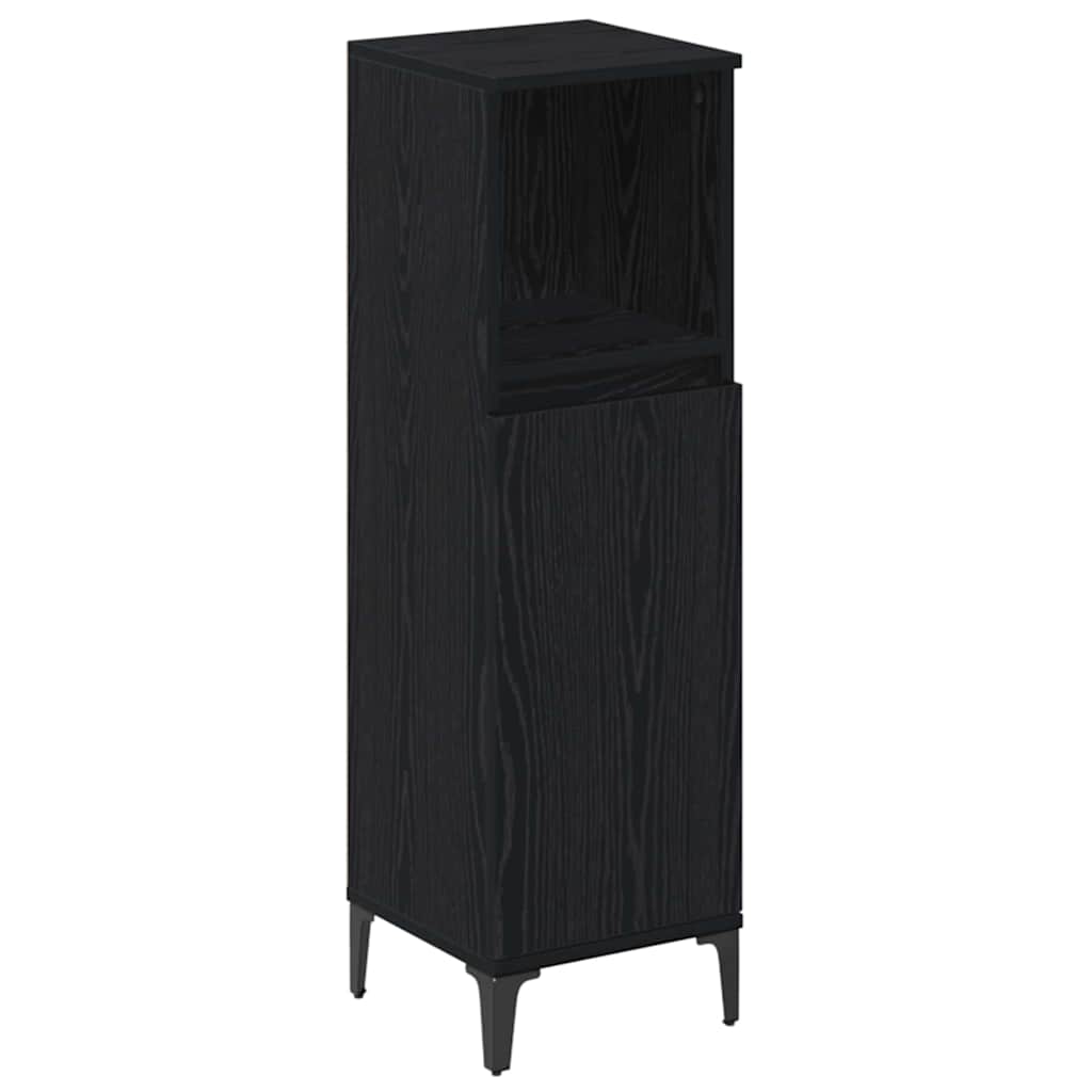 Set di mobili per il bagno 3 pcs Rovere nero Legno multistrato 3416170