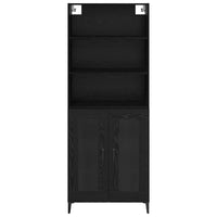 Credenza Montaggio a parete 2 pcs Rovere Nero Legno multistrato 3416180