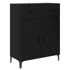 Credenza-Buffet-Armadio da cucina Rovere Nero 69,5 x 34 x 180 cm Legno multistrato 117562