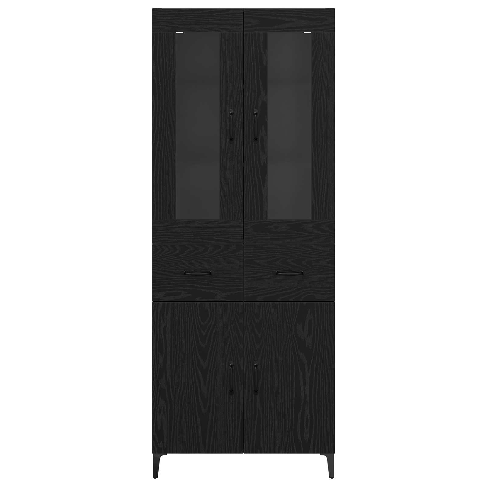 Credenza Rovere Nero 69,5 x 34 x 180 cm Legno multistrato 3416187