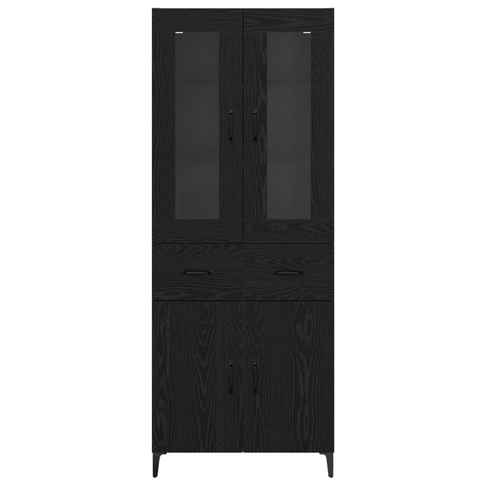Credenza Rovere Nero 69,5 x 34 x 180 cm Legno multistrato 3416187