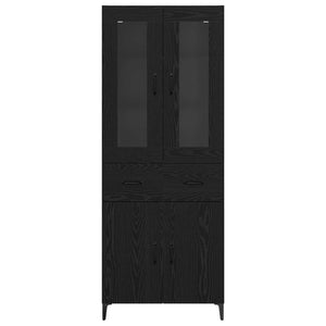 Credenza-Buffet-Armadio da cucina Rovere Nero 69,5 x 34 x 180 cm Legno multistrato 117562