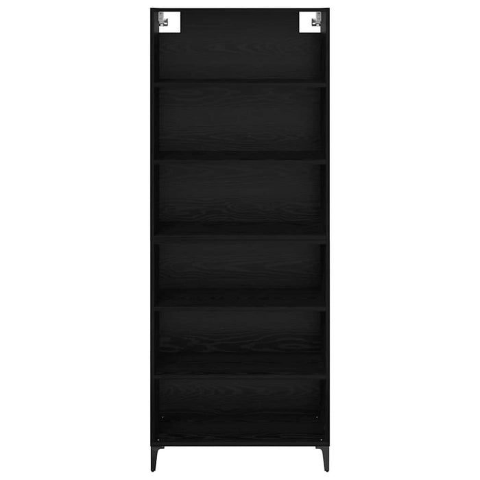 Credenza Montaggio a parete 2 pcs Rovere Nero Legno multistrato 3416188