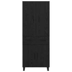 Credenza Montaggio a parete 2 pcs Rovere Nero Legno multistrato 3416190