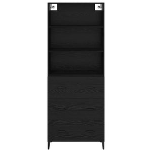 Credenza Montaggio a parete 2 pcs Rovere Nero Legno multistrato 3416191