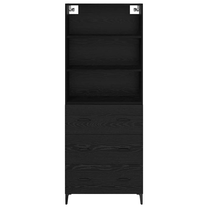 Credenza Montaggio a parete 2 pcs Rovere Nero Legno multistrato 3416191