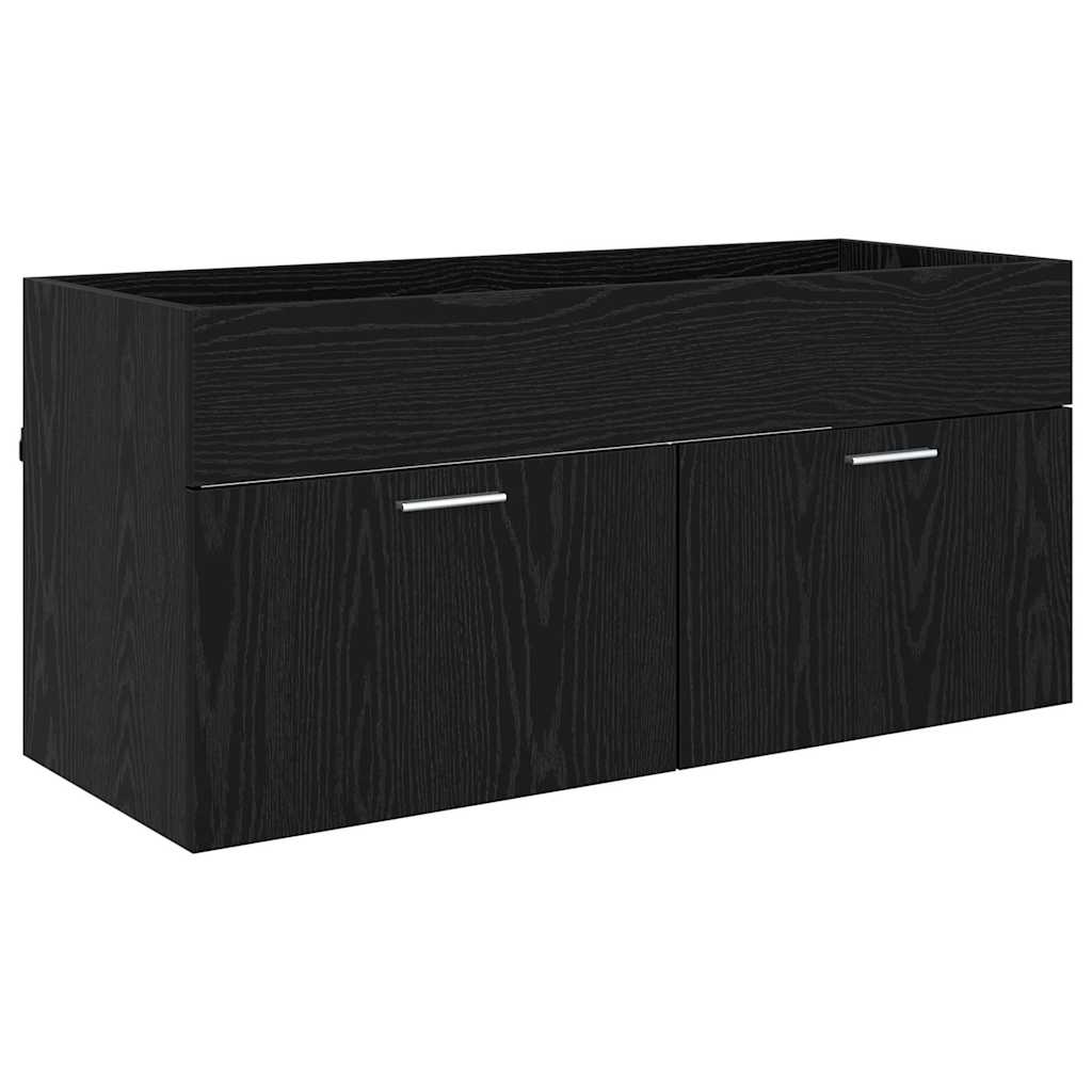 Mobile da Bagno con cassetto Rovere Nero 100 x 38,5 x 46 cm 3416196
