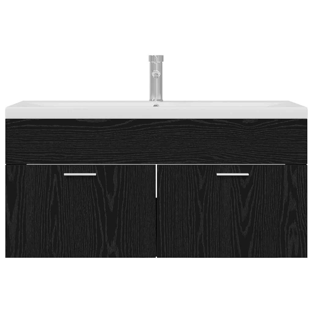 Mobile da Bagno con cassetto Rovere Nero 100 x 38,5 x 46 cm 3416196