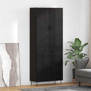 Credenza Montaggio a parete 2 pcs Rovere Nero Legno multistrato 3416197