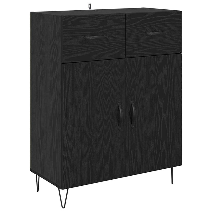 Credenza Montaggio a parete 2 pcs Rovere Nero Legno multistrato 3416197