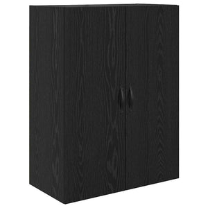 Credenza 2 pz-Set di 2 Buffet-Armadio da cucina Rovere Nero Legno ingegnerizzato e vetro 688644