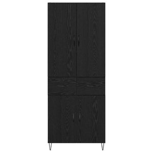 Credenza Montaggio a parete 2 pcs Rovere Nero Legno multistrato 3416197