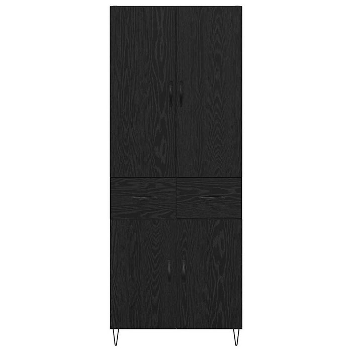 Credenza Montaggio a parete 2 pcs Rovere Nero Legno multistrato 3416197