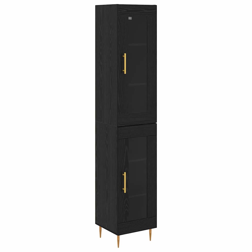 Credenza Rovere Nero 34,5 x 34 x 180 cm Legno multistrato 3416198