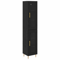 Credenza 2 pz-Set di 2 Buffet-Armadio da cucina Rovere Nero Vetro
