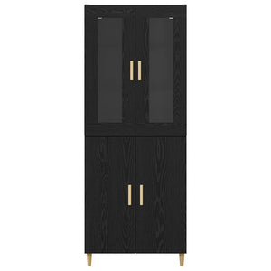 Credenza Montaggio a parete 2 pcs Rovere Nero Legno multistrato 3416199