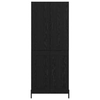Credenza-Buffet-Armadio da cucina Rovere Nero 69,5 x 34 x 180 cm Legno multistrato 392675