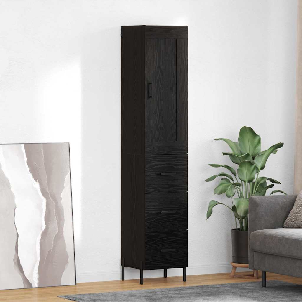Credenza Rovere Nero 34,5 x 34 x 180 cm Legno multistrato 3416210