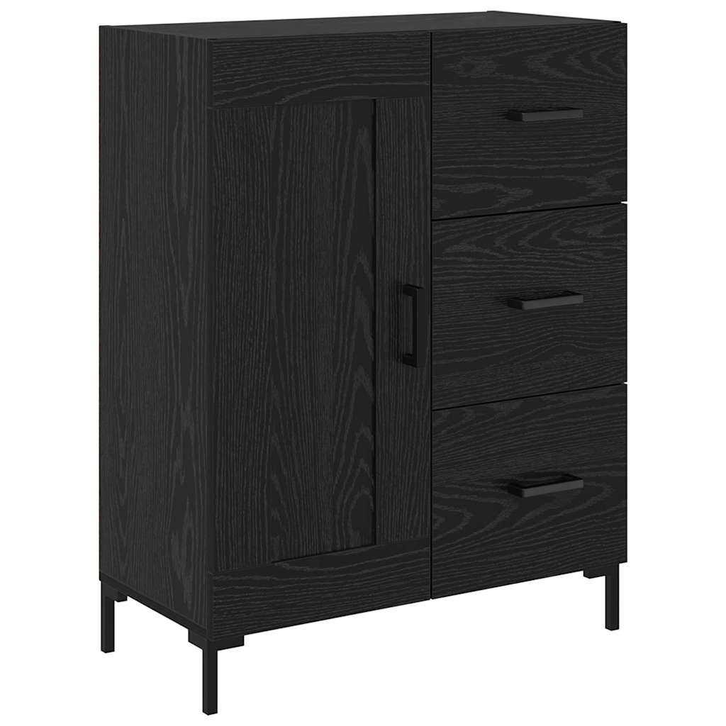 Credenza 2 pz-Set di 2 Buffet-Armadio da cucina Rovere Nero 69,5 x 34 x 180 cm Legno multistrato 221818