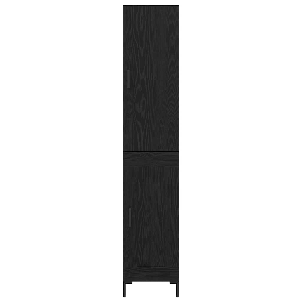 Credenza Montaggio a parete 2 pcs Rovere Nero Legno multistrato 3416217