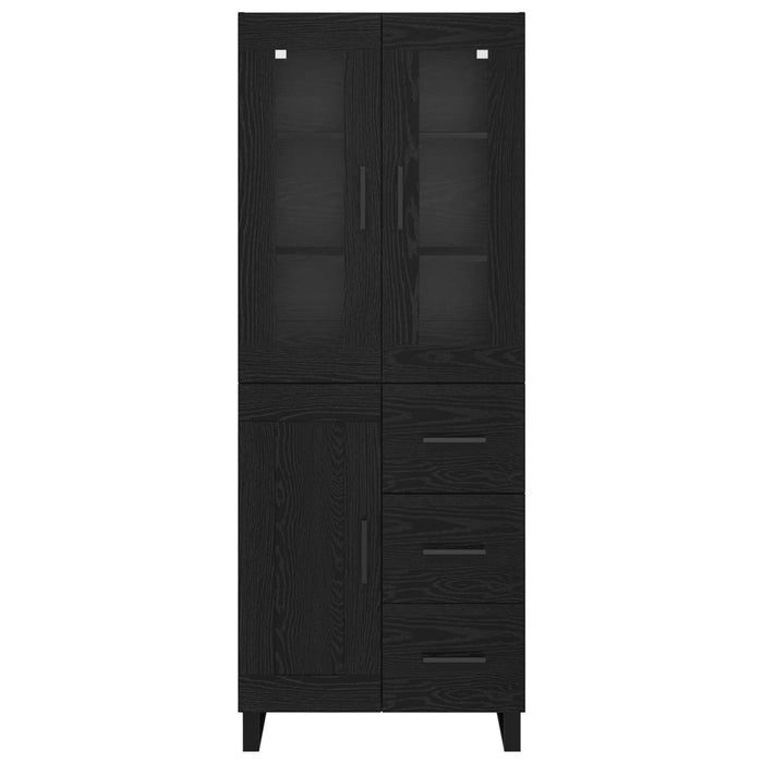 Credenza Rovere Nero 69,5 x 34 x 180 cm Legno multistrato 3416219