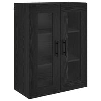 Credenza 2 pz-Set di 2 Buffet-Armadio da cucina Rovere Nero Legno Stratificato e Vetro 405972