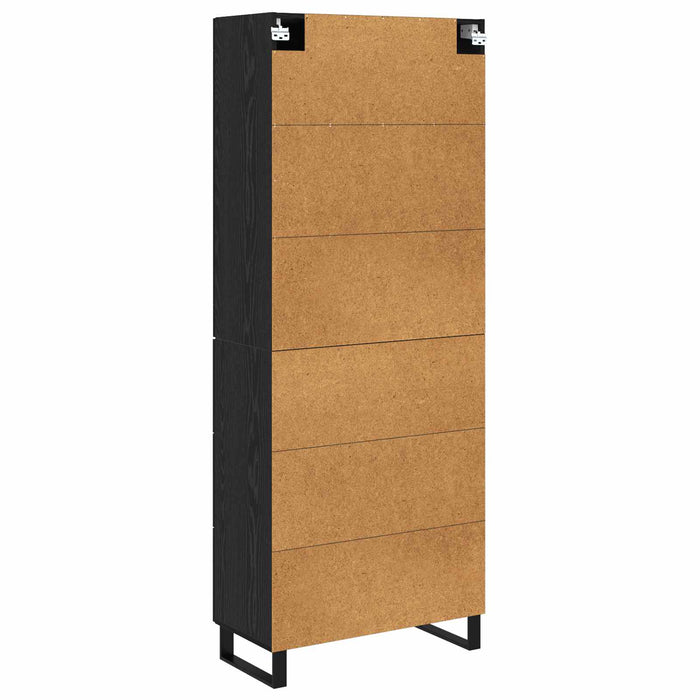 Credenza Rovere Nero 69,5 x 34 x 180 cm Legno multistrato 3416221