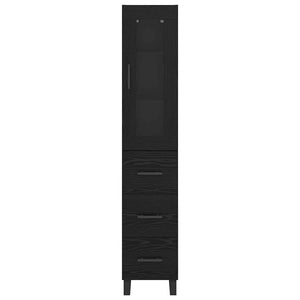 Credenza Rovere Nero 69,5 x 34 x 180 cm Legno multistrato 3416225