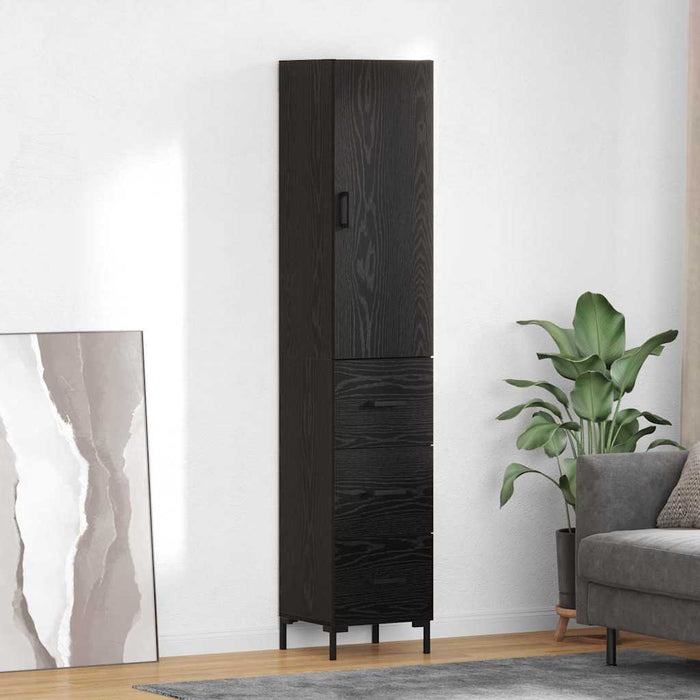 Credenza Montaggio a parete 2 pcs Rovere Nero Legno multistrato 3416226