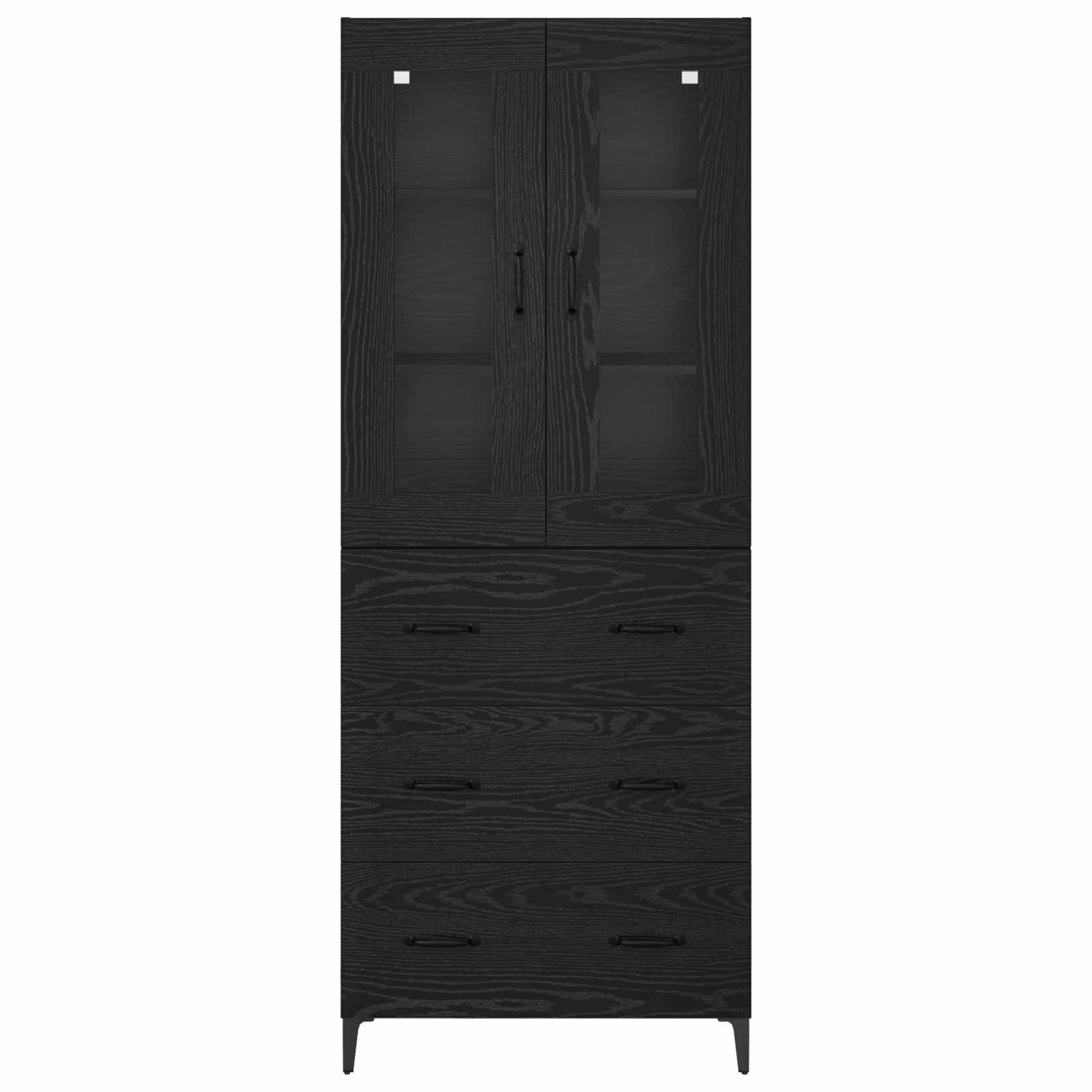 Credenza Rovere Nero 69,5 x 34 x 180 cm Legno multistrato 3416228