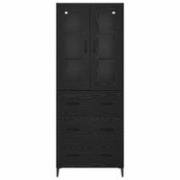 Credenza Rovere Nero 69,5 x 34 x 180 cm Legno multistrato 3416228