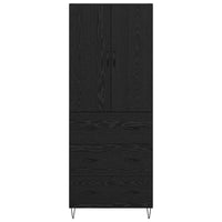 Credenza Montaggio a parete 2 pcs Rovere Nero Legno multistrato 3416232