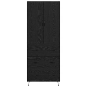 Credenza Montaggio a parete 2 pcs Rovere Nero Legno multistrato 3416232