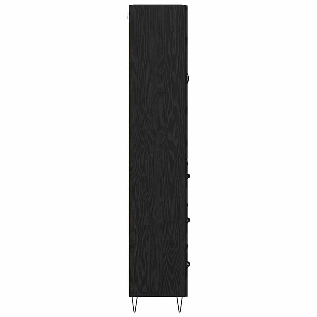 Credenza Montaggio a parete 2 pcs Rovere Nero Legno multistrato 3416232
