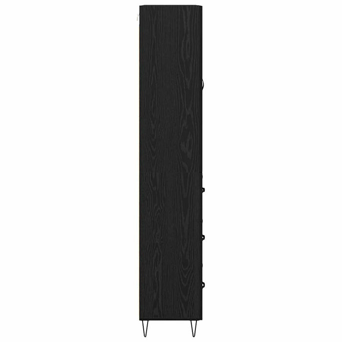 Credenza Montaggio a parete 2 pcs Rovere Nero Legno multistrato 3416232