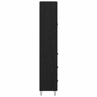 Credenza 2 pz-Set di 2 Buffet-Armadio da cucina Rovere Nero Legno ingegnerizzato e vetro 682031