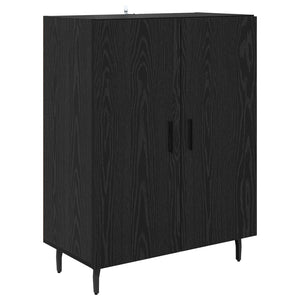 Credenza 2 pcs Rovere Nero Legno Stratificato e Vetro 3416233