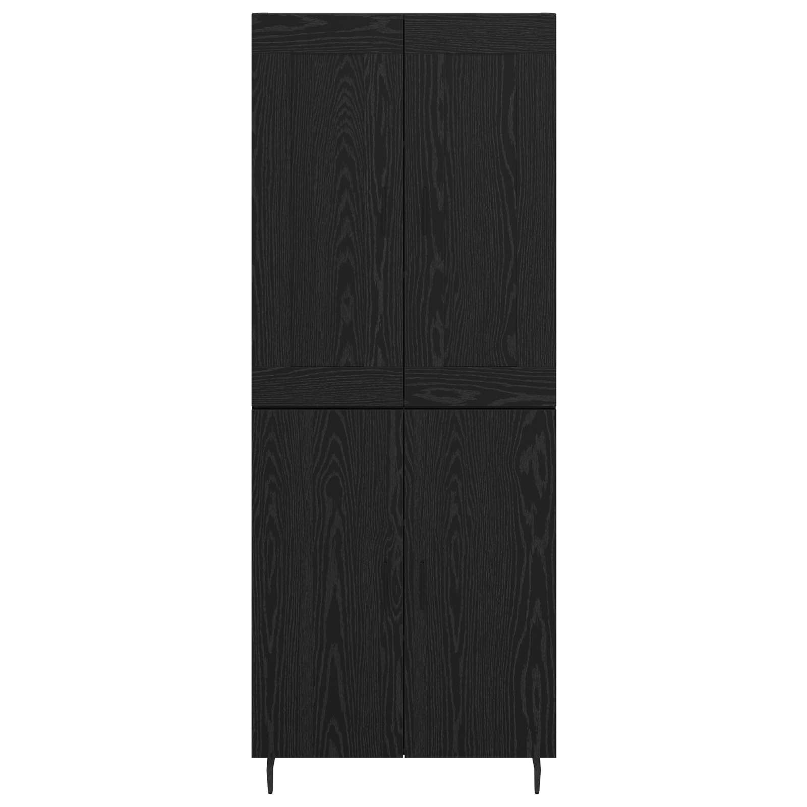 Credenza 2 pcs Rovere Nero Legno Stratificato e Vetro 3416233