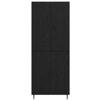 Credenza 2 pcs Rovere Nero Legno Stratificato e Vetro 3416233